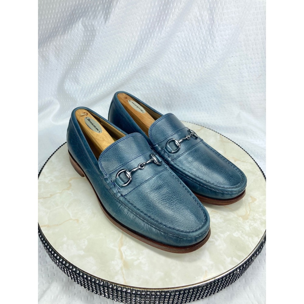 Cole Haan Horsebit Leather Loafers Mens 8.5 Blue Old Money Classic Slip On Shoes